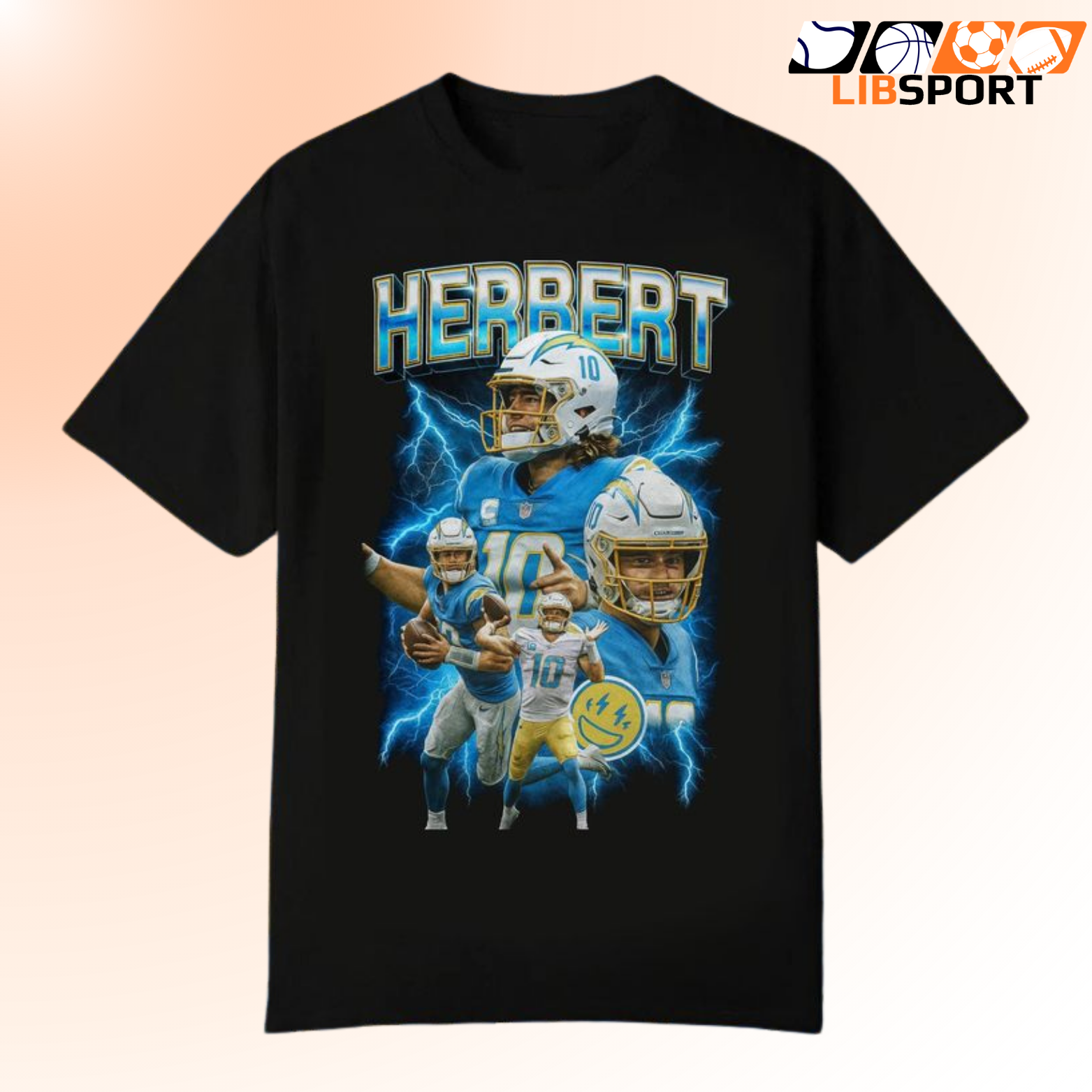Justin Herbert Vintage T-Shirt, Los Angeles Chargers Tee, Unisex Nfl Streetwear Shirt